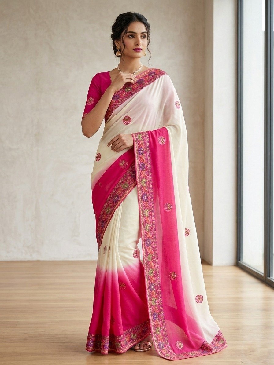 Premium star georgette silk saree 